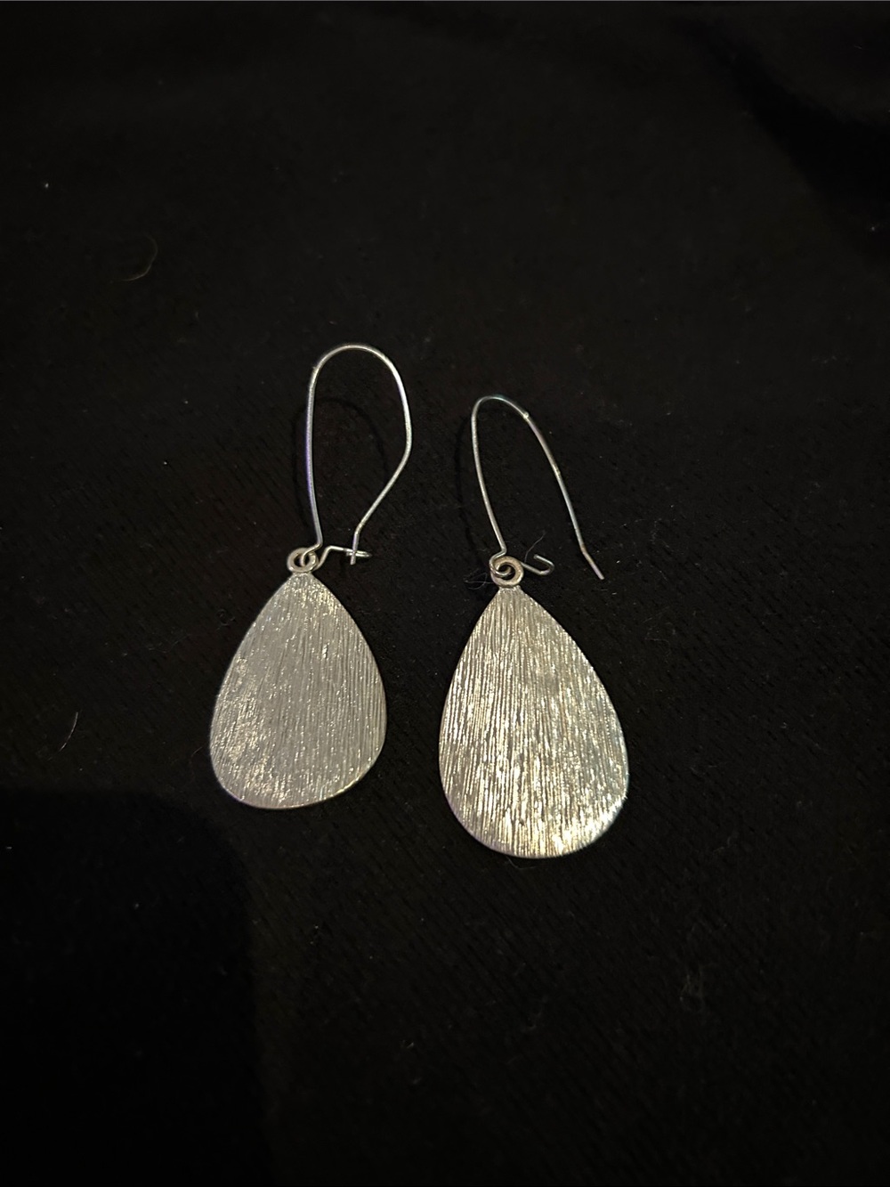 Silver Teardrop Dangle Earrings - Silver